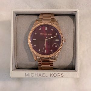 NWT - Michael Kors Watch - Rose Gold with Burgundy face